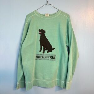 houndstooth crew neck sweatshirt size medium comfort colors black lab dog teal